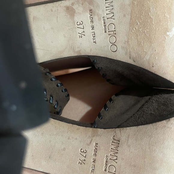 Jimmy Choo Olive Green Daphne Suede Pumps Platforms - Picture 3 of 6